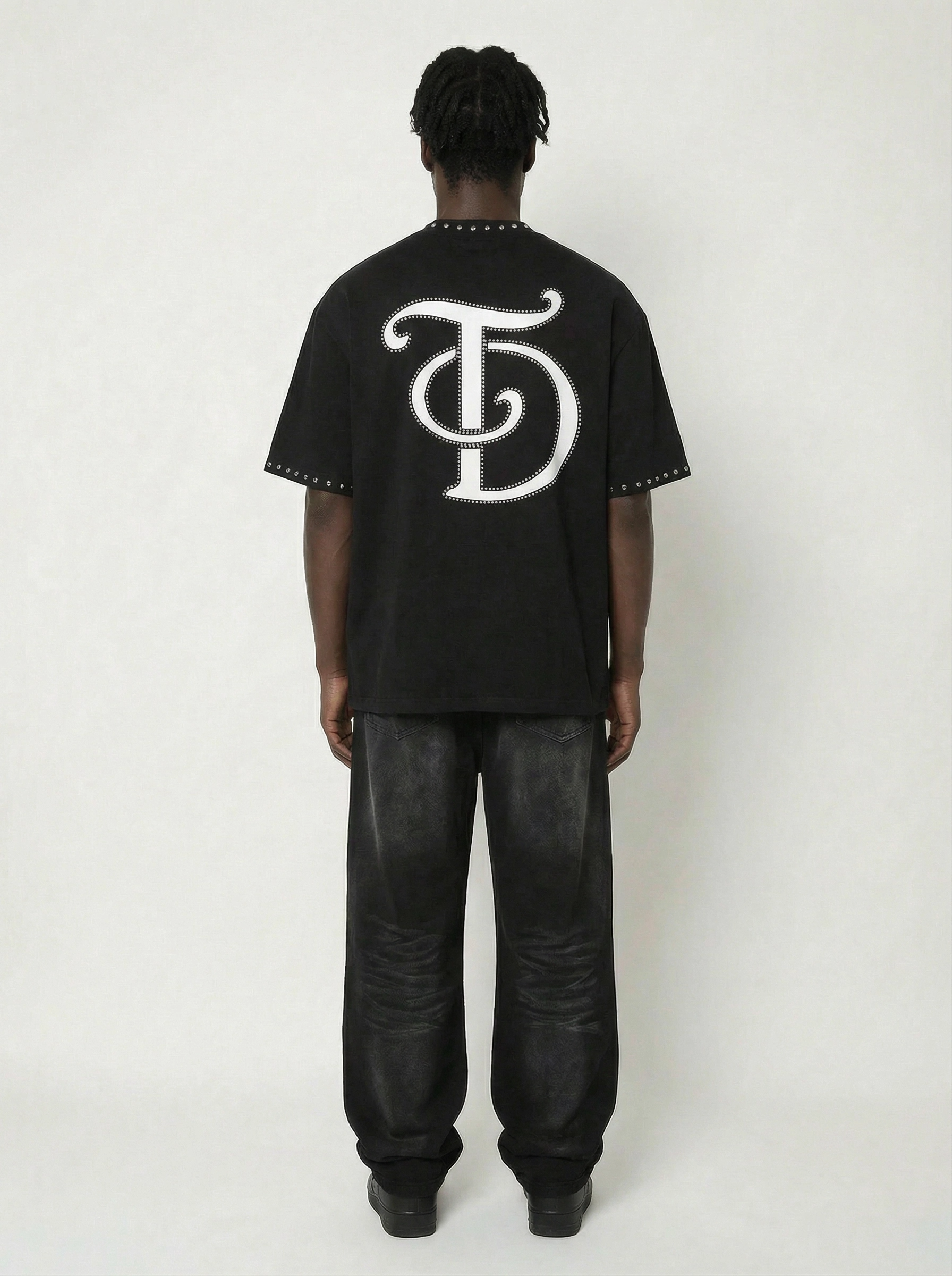 Trillionaire Dreams Black "Saint of the Streets" Studded Tee