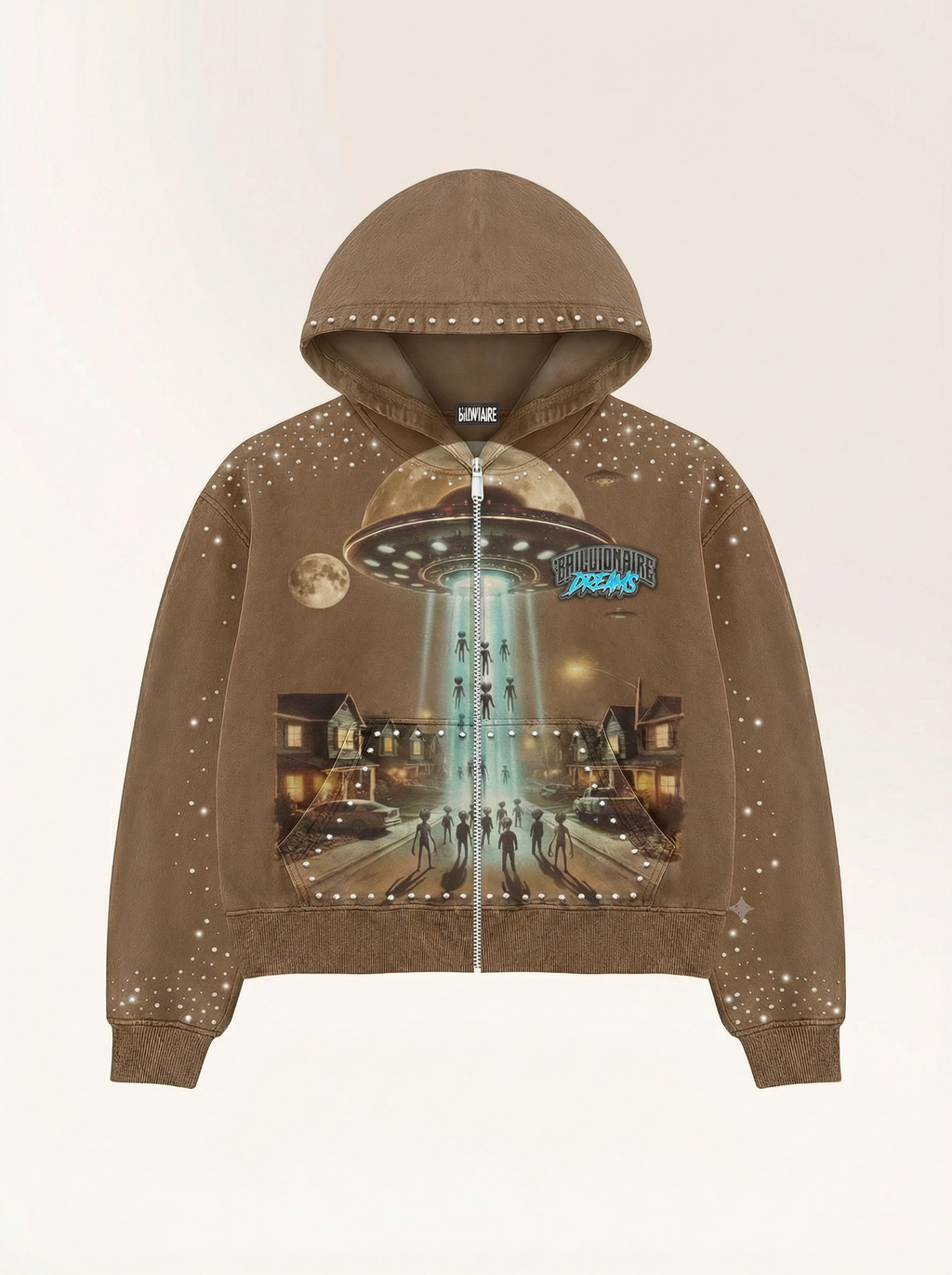 Trillionaire Dreams Brown "Abduction" Zip-Up Hoodie