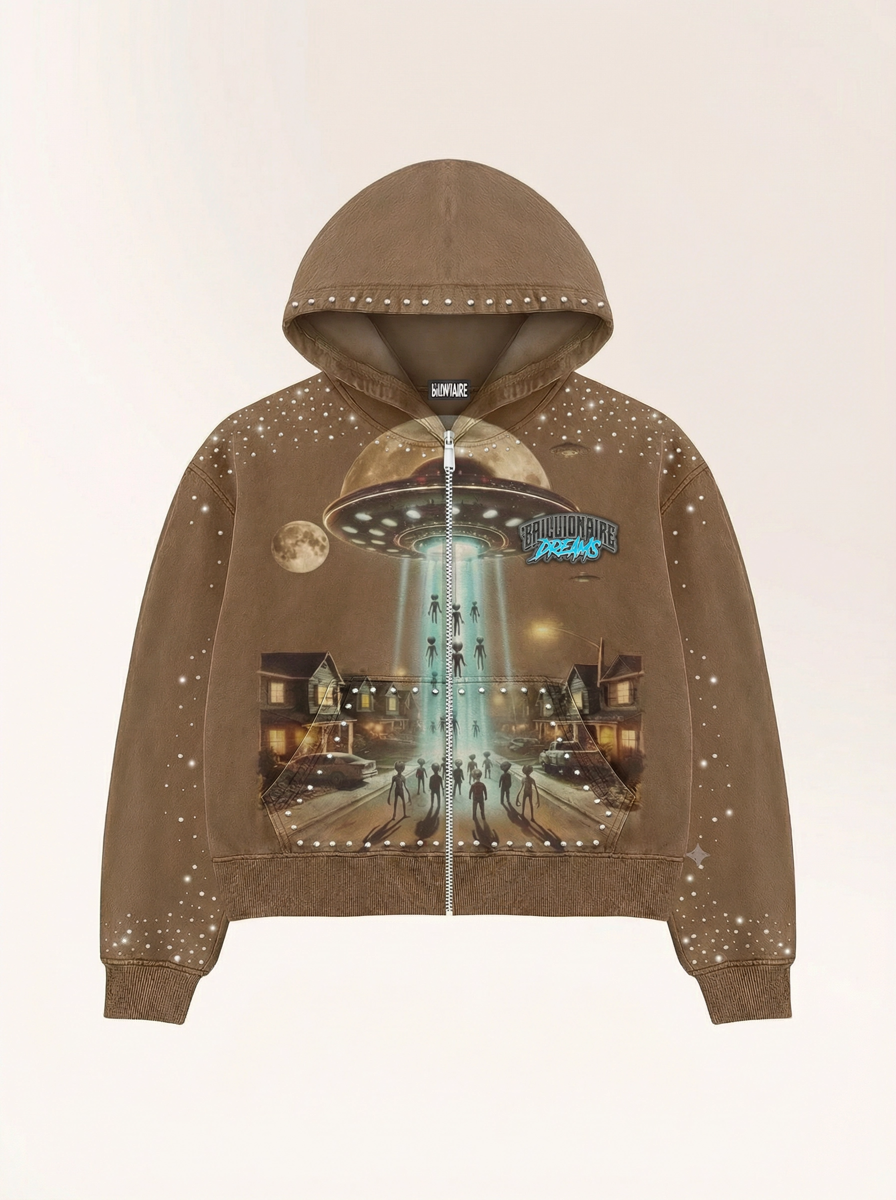 Trillionaire Dreams Brown "Abduction" Zip-Up Hoodie