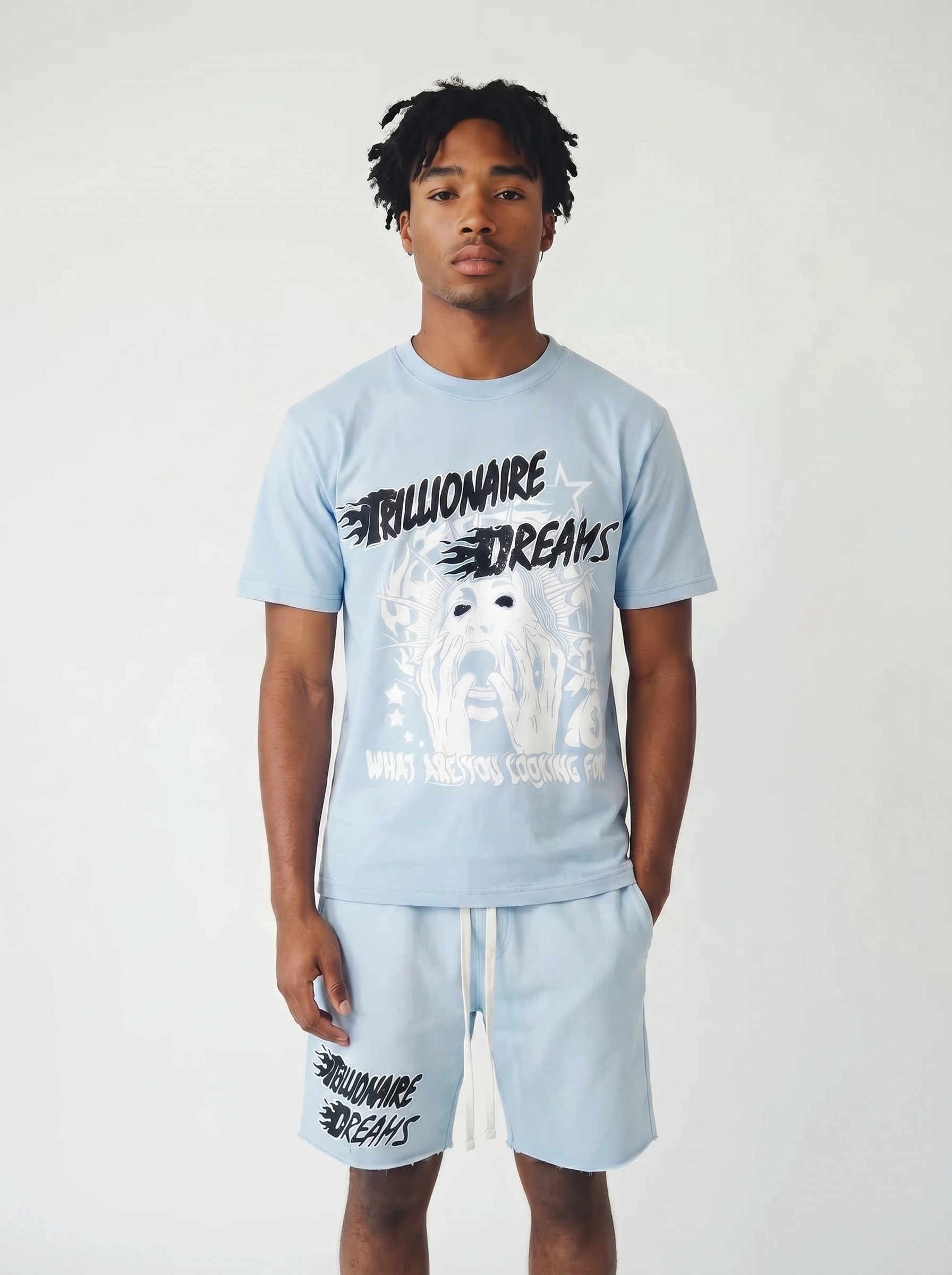 "Visions" Blue Short & Tee Set