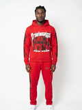 "Blood Red" NYC Tribal Tracksuit Set - 100% Premium Cotton