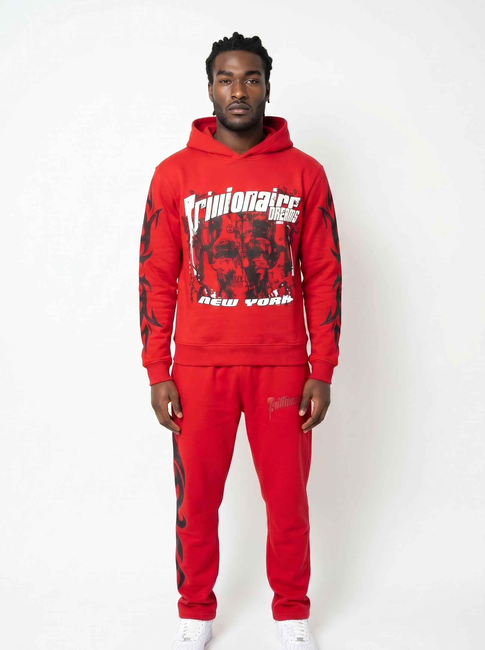 "Blood Red" NYC Tribal Tracksuit Set - 100% Premium Cotton