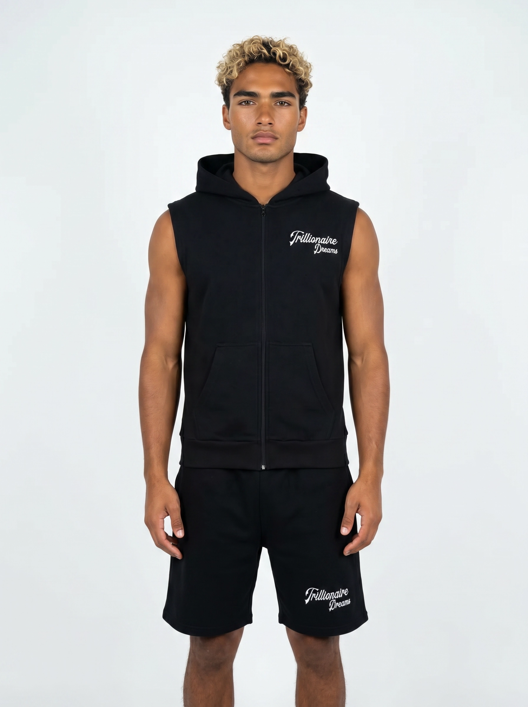 Trillionaire Dreams "Core" Sleeveless Hoodie & Shorts Set