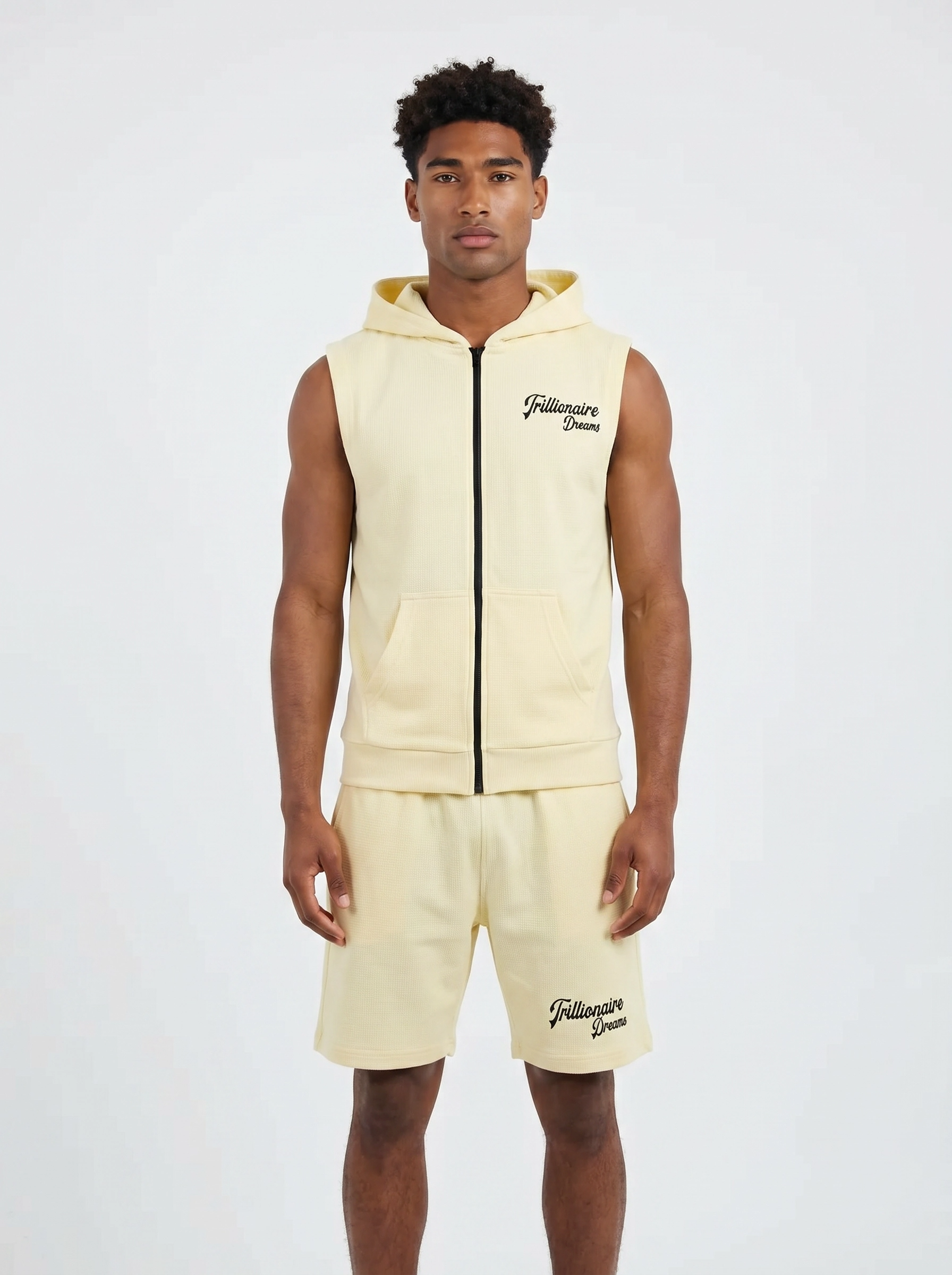 Trillionaire Dreams "Lemon Drop" Sleeveless Hoodie & Shorts Set