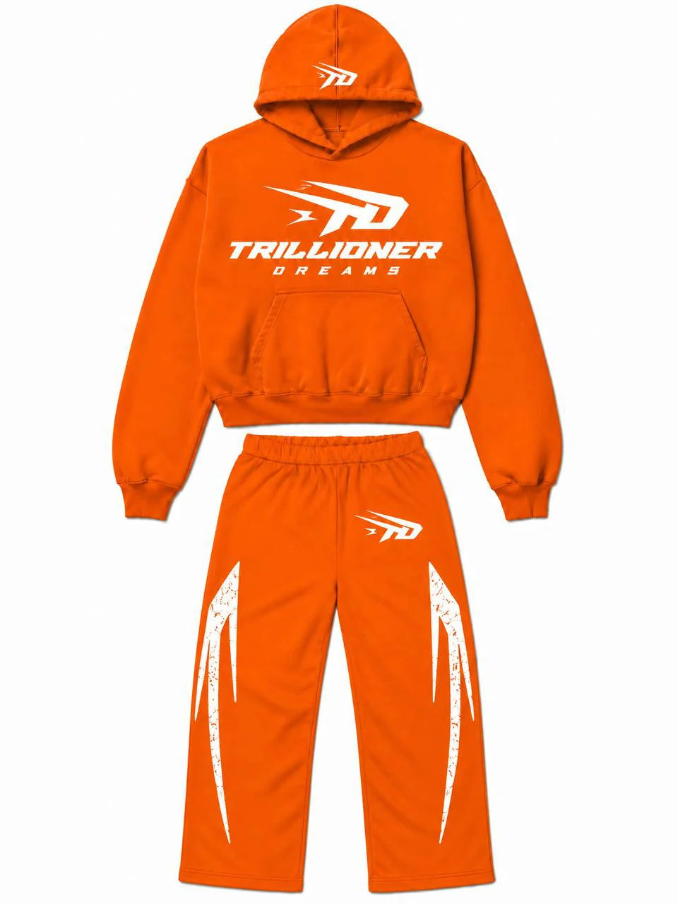 Trillionaire Dreams 2-Piece Heavyweight Sweatsuit Set – Safety Orange